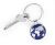Around The World Travel Keyring with Chrome-Plated Map