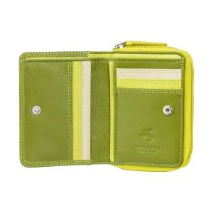 Visconti Hawaii - Small Colourful Leather Wallet Green Lime