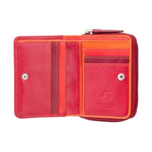 Visconti Hawaii - Small Colourful Leather Wallet Red Multi