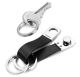 Twister Keychain with Leather loop with Twist Lock Black